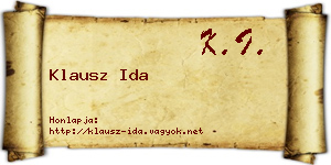 Klausz Ida névjegykártya